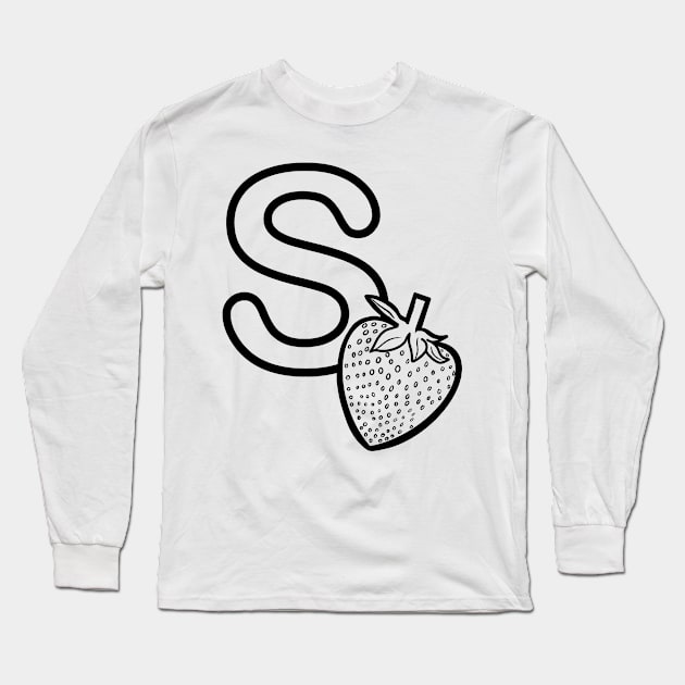 s is for strawberry Long Sleeve T-Shirt by Lin Watchorn 